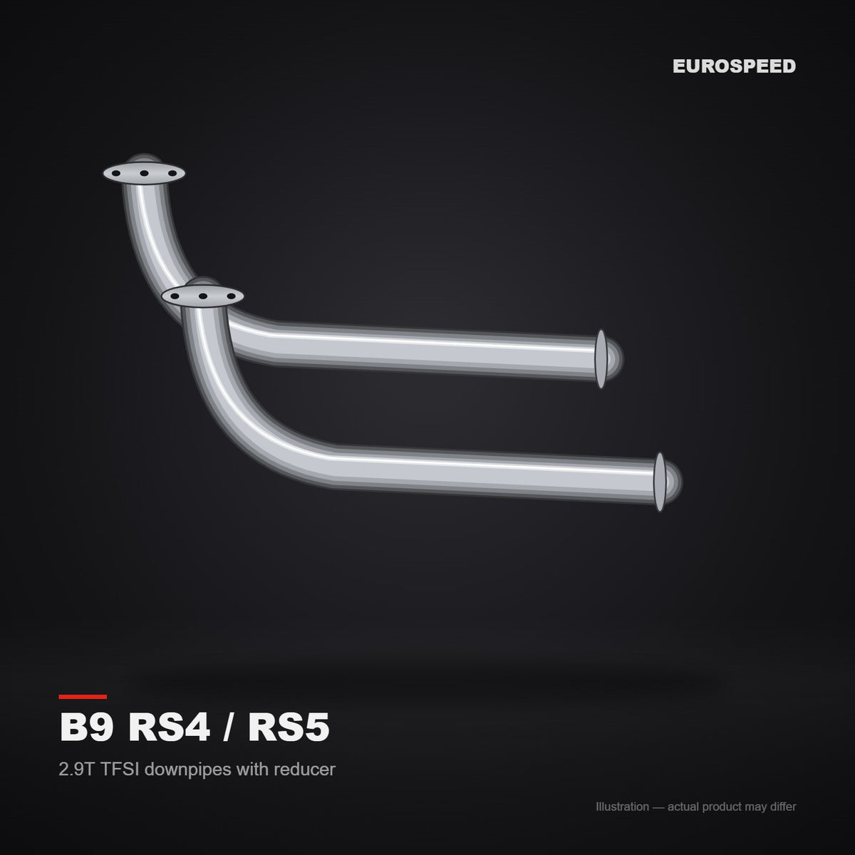 2019–2022 Audi RS4/RS5 B9 2.9T Downpipe with Reducer (China 5 Standard) (illustration)