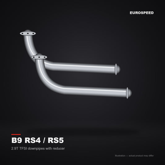 2019–2022 Audi RS4/RS5 B9 2.9T Downpipe with Reducer (China 5 Standard) (illustration)